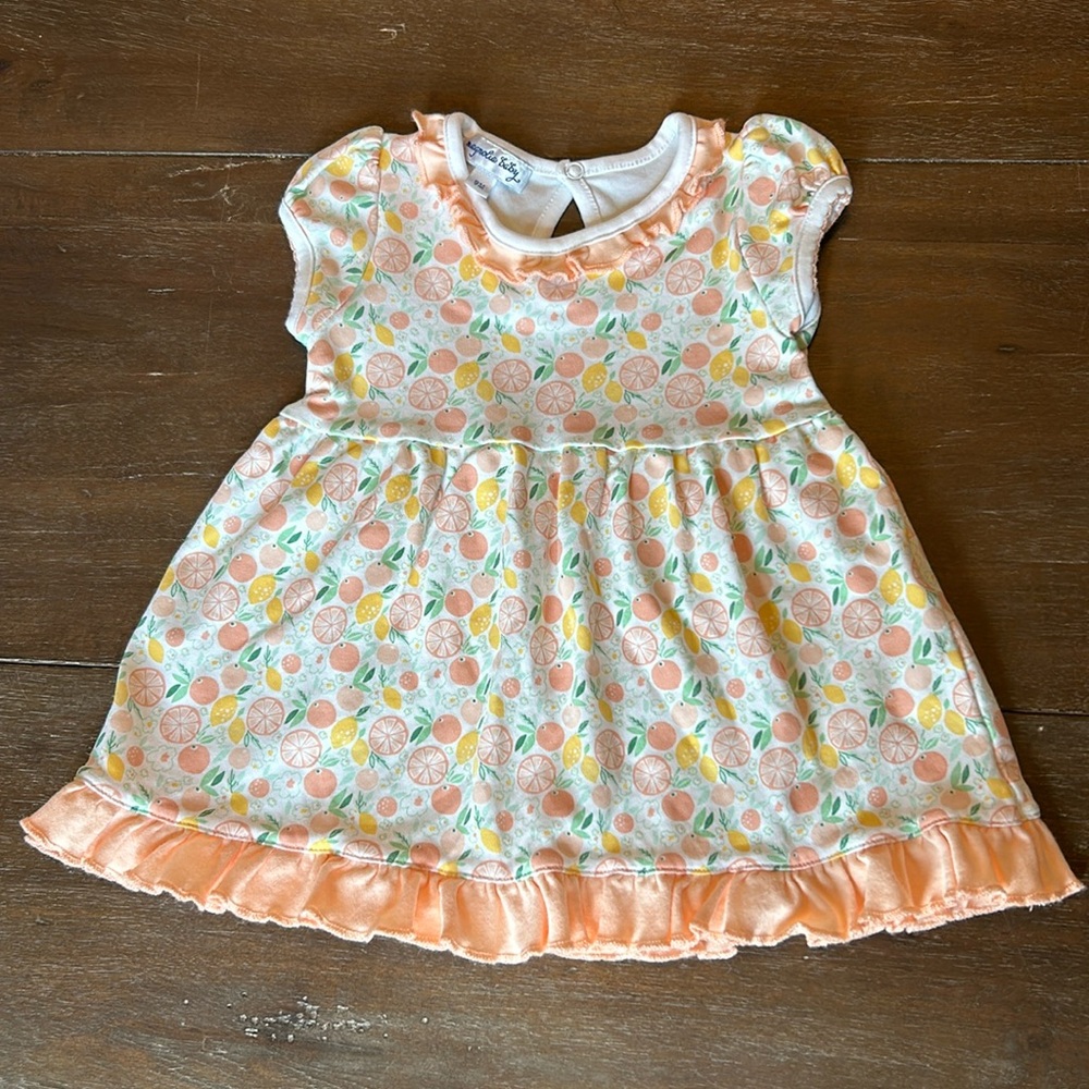 New Magnolia Baby Pima Cotton Peach, Oranges, Lemons Dress